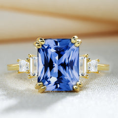 Emerald Cut Sapphire Engagement Ring