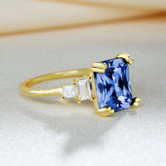 Emerald Cut Sapphire Engagement Ring