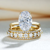 4 Pieces Oval Cut Wedding Ring Set