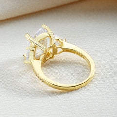 Romantic Cushion Cut Three Stone Engagement Ring