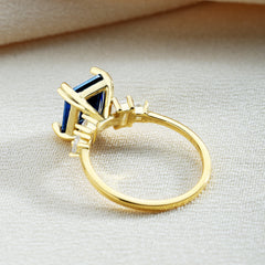 Emerald Cut Sapphire Engagement Ring
