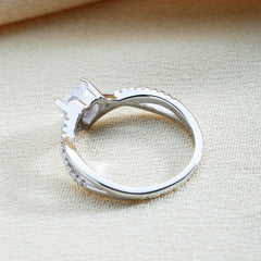 Twist Heart Cut Sterling Silver Ring