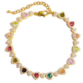 Heart Cut Tourmaline Gemstone Bracelet