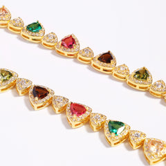 Heart Cut Tourmaline Gemstone Bracelet