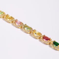Victorian Oval-Cut Tourmaline Gemstone Bracelet