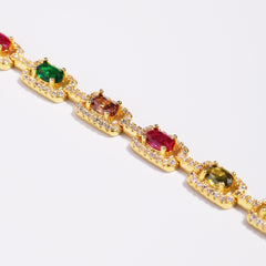 Prism Square-Cut Tourmaline Gemstone Bracelet