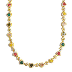 Heart Shaped Tourmaline Gemstone Jewelry Set