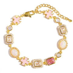 Millennial Pink Gemstone Bracelet
