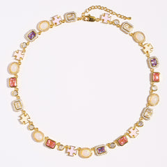 Mystic Pink & Purple Color Sapphire Gemstone Necklace