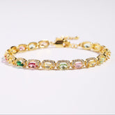 Victorian Oval-Cut Tourmaline Gemstone Bracelet