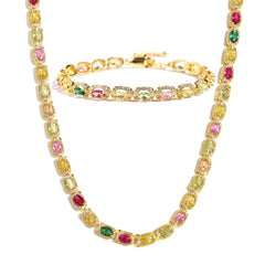 Victorian Oval-Cut Tourmaline Gemstone Necklace