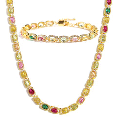 Victorian Oval-Cut Tourmaline Gemstone Set