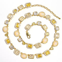 Gilded Yellow Sapphire Gemstone Anklet
