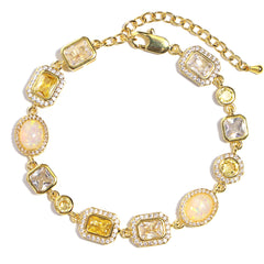 Gilded Yellow Sapphire Gemstone Necklace Set