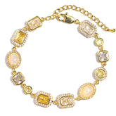 Gilded Yellow Sapphire Gemstone Anklet