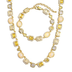 Gilded Yellow Sapphire Gemstone Necklace