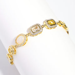 Gilded Yellow Sapphire Gemstone Necklace Set