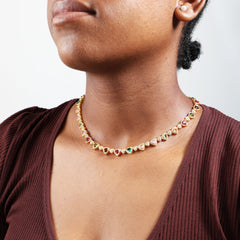 Heart Cut Tourmaline Gemstone Set (Unisex Necklace & Bracelet)