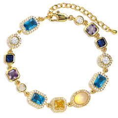 Sapphire Skies and Golden Sunbeams Gemstone Necklace