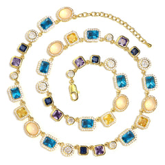 Sapphire Skies and Golden Sunbeams Gemstone Bracelet