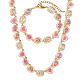 Sakura Dream Pink Gemstone Set ( Necklace& Bracelet)