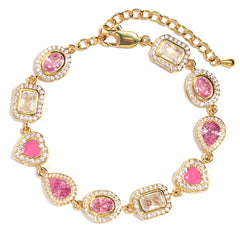 Sakura Dream Pink Gemstone Set ( Necklace& Bracelet)