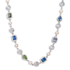 Blue & Green Mixed Gemstone Necklace