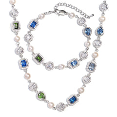 Blue & Green Mixed Gemstone Necklace