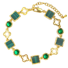 Green Quartz Gemstone Set(Gemstone Necklace & Bracelet)