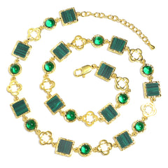 Green Quartz Gemstone Set(Gemstone Necklace & Bracelet)