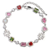 Pink Heart Multi Gemstone Bracelet