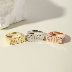Customized Memorial Number Rings