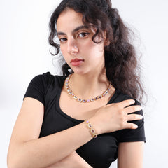 Lunar Purple Gemstone Necklace Set