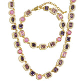 Lunar Purple Gemstone Necklace Set