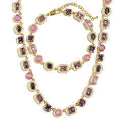 Lunar Purple Gemstone Necklace Set