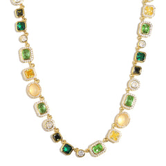 Graduated Green Chrysoprase Gemstone Necklace Set