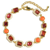 Sunrise Glow Red Gemstone Anklet