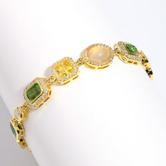 Graduated Green Chrysoprase Gemstone Bracelet