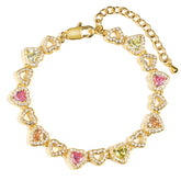 Rainbow Hearts Multicolor Tourmaline Bracelet