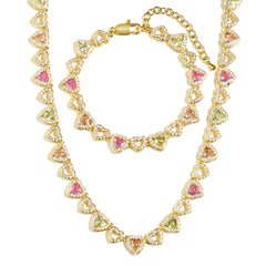 Rainbow Hearts Multicolor Tourmaline Necklace