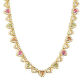 Rainbow Hearts Multicolor Tourmaline Necklace