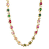 Timeless and Elegant Oval Rainbow Tourmaline Necklace