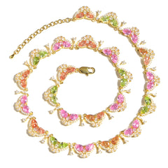 Colorful Flight Butterfly Tourmaline Statement Necklace