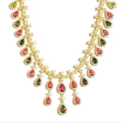 Palace-style Gorgeous Tourmaline Tassel Necklace