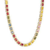 Colorful Symphony of Colors Sugar Cube Tourmaline Necklace