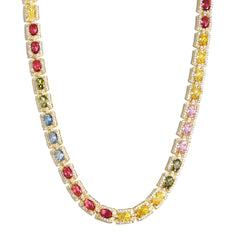 Colorful Symphony of Colors Sugar Cube Tourmaline Necklace