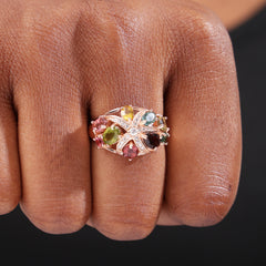 Vintage Revival: Majestic Oval Solitaire Tourmaline Ring