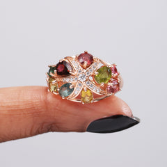 Vintage Revival: Majestic Oval Solitaire Tourmaline Ring