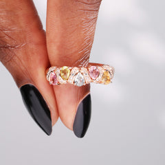 The Teardrop Tourmaline Band Minimalist Ring