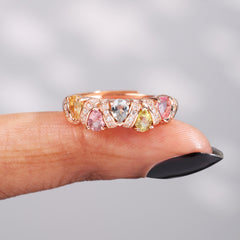 The Teardrop Tourmaline Band Minimalist Ring